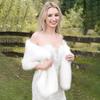 Damen flauschiger Kunstpelz Schal Winter Braut Wickel Stola für Hochzeitsfeier Brautjungfer Formelles Schulter Capelet