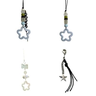 Five-pointed Star Bead Pendants Phone Charm Straps Lanyard Purse Accessories