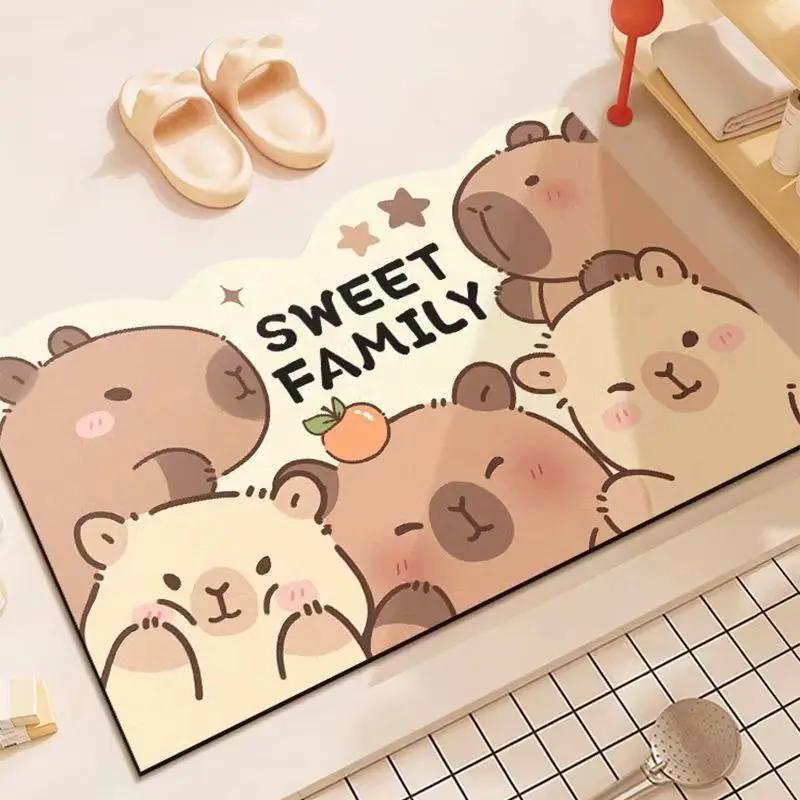 

VIKAMA Cartoon Capybara Bathroom Mat Non-Slip, Wear-Resistant Home Decor Bathroom Mat Home Decoration 40x 60cm