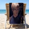 proof beach towel with a Resident Evil Leon S. Kennedy pattern - soft,absorbent,quick-drying,machine washable - perfect for swimming,camping,bathing
