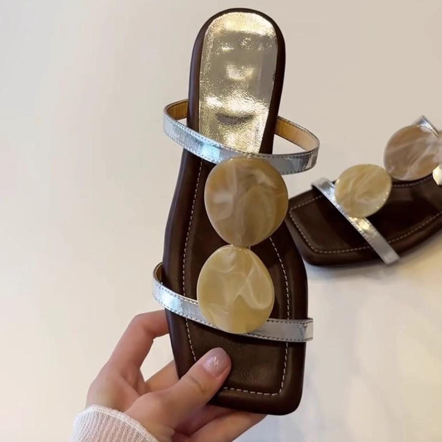 Fashion Women's retro Bohemian style open-toed sandals with square toe