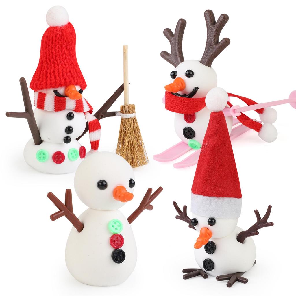 Smiling Snowman & Snowball Clay Ornament Kit for Parent-Child Christmas Crafting