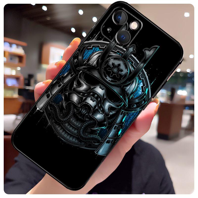 Samurai Mask Demon Case For iPhone 17 Pro Max 15 14 13 11 12 16 Pro Max mini 15 16 Plus 16e 17 Air Phone Cover