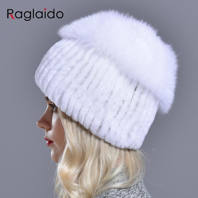 Natural Rabbit Fur Hat Winter Warm Hats for Women Thick Diamond Fashionable Stylish Girls Outdoor Hat Accessory White Snow Caps
