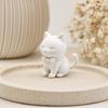 3D Printed Cute Cat Ornament, Mini Size Matte White Cat Figurine with Bow Tie, Desktop Decoration for Home Office Car, Small Gift for Cat Lovers
