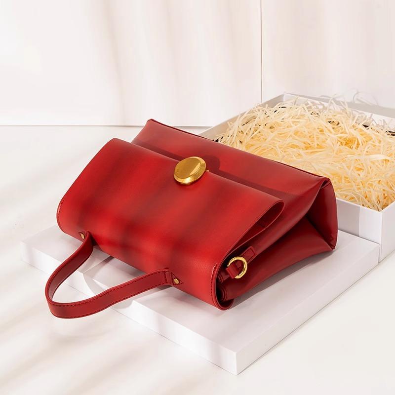 Red Bride's Wedding Bag, Large-capacity Wedding Bag, Single-shoulder Crossbody Light Luxury Handbag