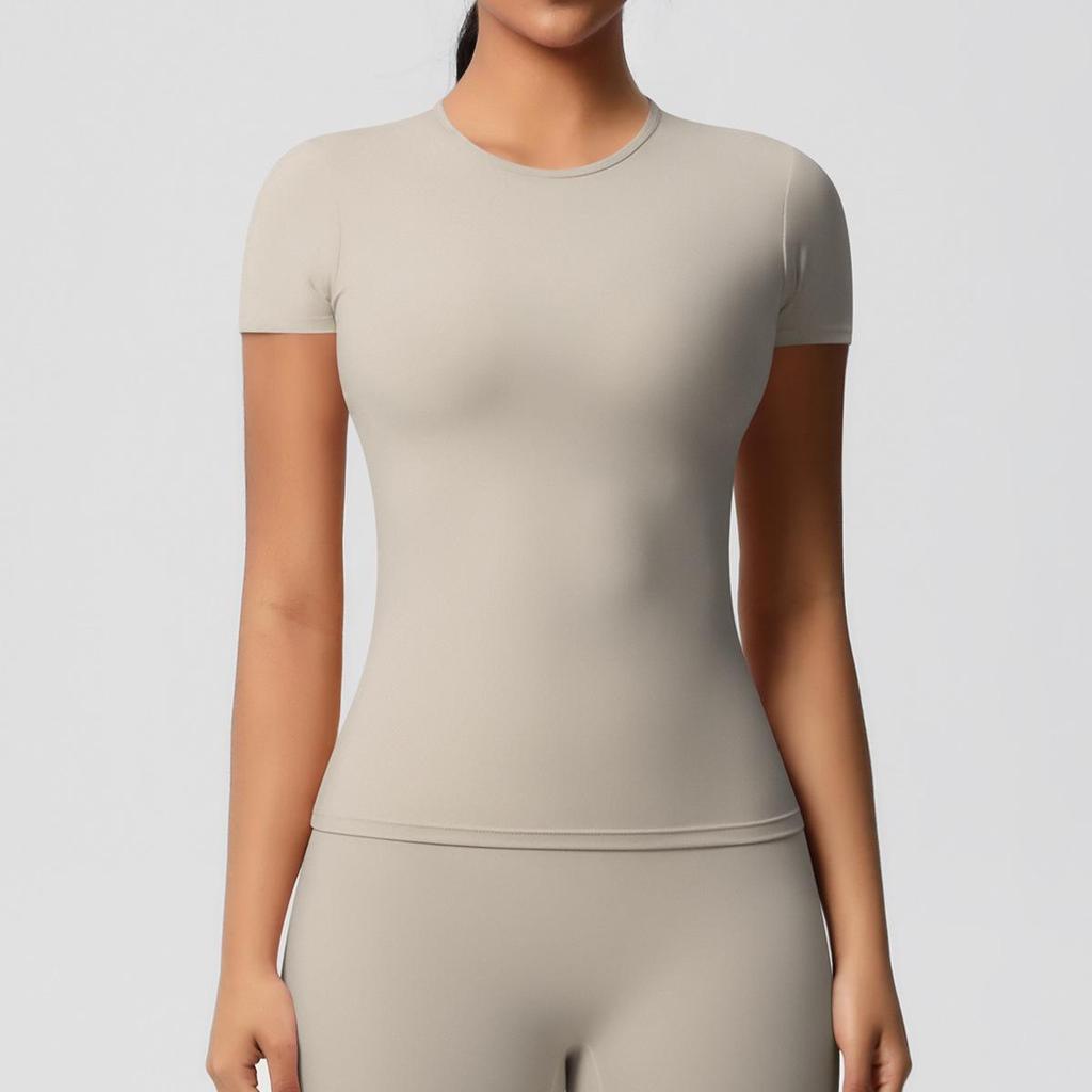 Damen Sport-T-Shirt mit doppelseitig gebürsteter Innenseite zum Laufen und für Yoga