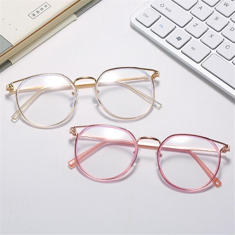 Literary Students Myopia Glasses Finished Metal Cat Eye Short-sight Eyeglasses Prescription 0 -0.5 -1.0 -1.5 To -6.0