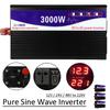 3000W Transformer Converter Pure Sine Wave Power Inverter+Double LCD Display Black
