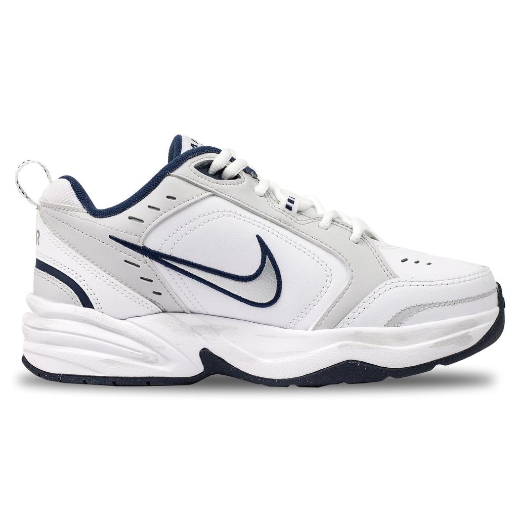 Nike Air Monarch 4 Gray Track Slip Resistant Abrasion Resistant Low top Chunky Sneakers Men's White Gray 415445-102(Team686-)