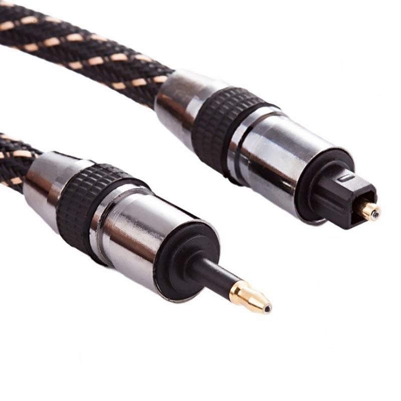 High Quality OD 6.0 mm Digital Optical Audio TosLink to 3.5mm Mini TosLink Optical Fiber Cable for Macbook Mini Disc