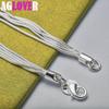 925 Sterling Silver Tassel Love Five Heart Snake Chain Bracelet Jewelry
