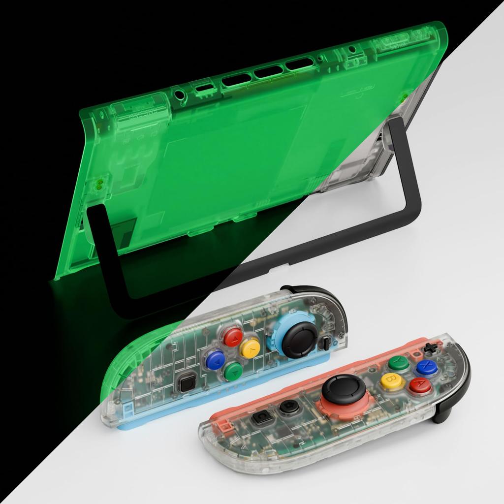 eXtremeRate DIY Replacement Shell Buttons for Nintendo Switch Custom Console Back Plate Controller Faceplate Decorative Strip with ABXY Essential