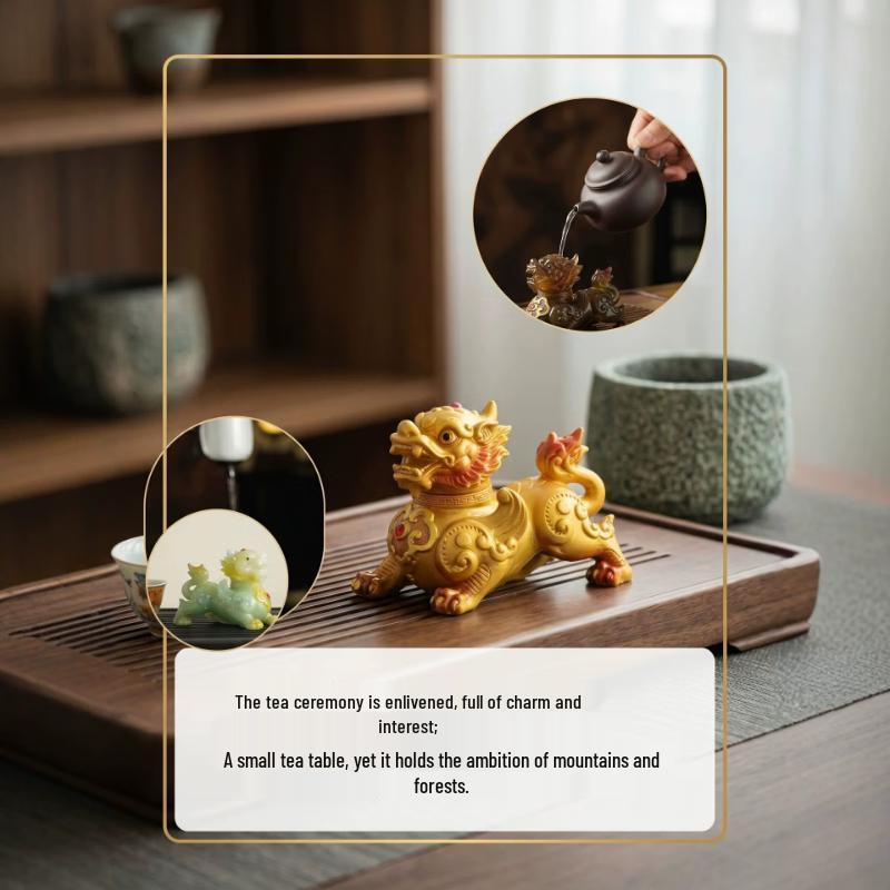 Auspicious Color-Changing Shaking Head Pixiu Tea Pet Ornament