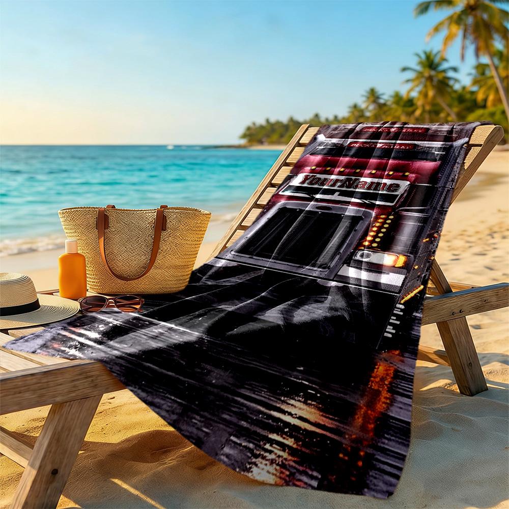 Kw Heavy Trucks Personalized Name Beach Towel Super Soft Microfiber Quickdry Fabric Perfect for Traveling Yoga Camping and Swimming