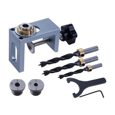 Heavy Duty Aluminum Cabinet Door Dowel Drilling Guide Tool Press Activated Wood Joinery Aid For Seamless Concealed Hole