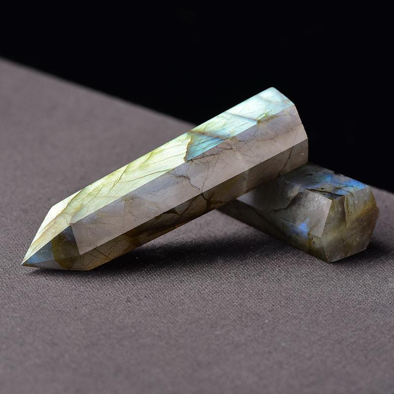 Exquisite Natural Labradorite Quartz Obelisk Crystal Wand For Spiritual Growth Gift