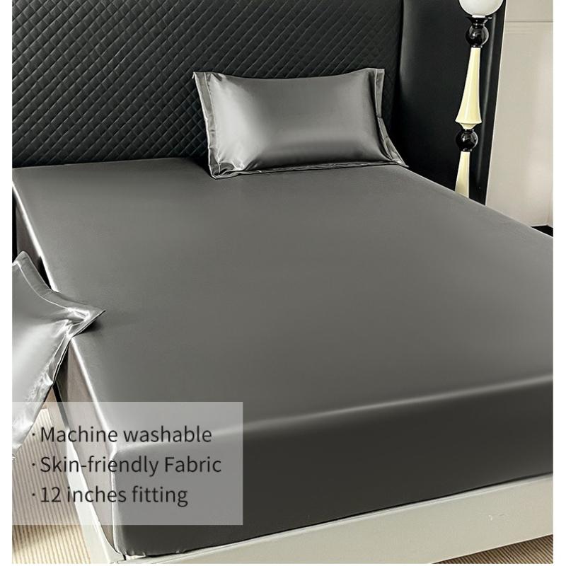 Cooling Bed Sheet for Hot Sleepers, Summer Breathable Mattress Protector with 360° Elastic - Cooling Fabric, Anti-Wrinkle Fade & Shrink