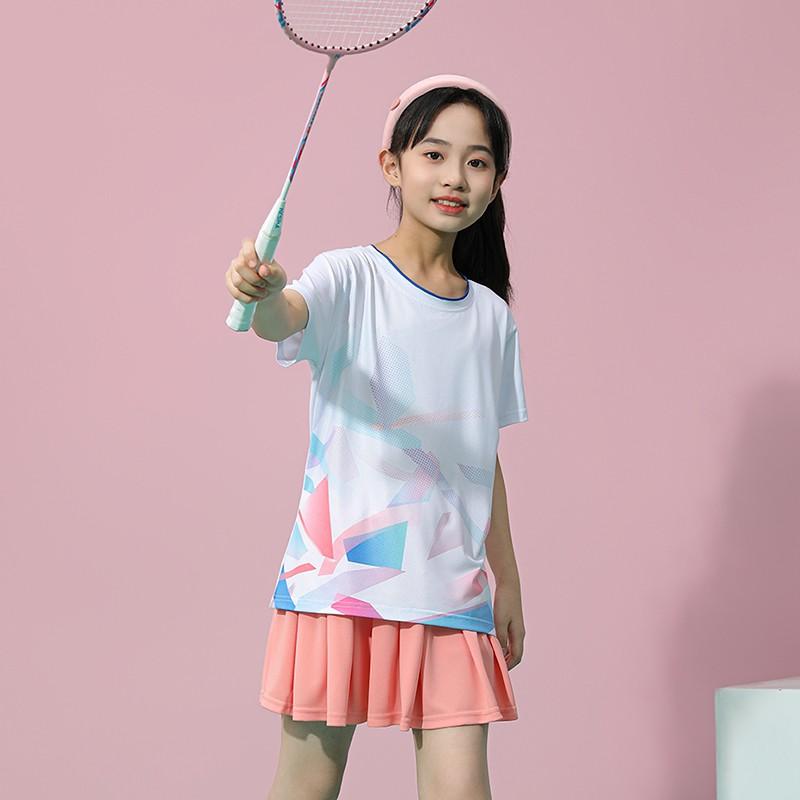 Kids Quick-Dry Badminton Table Tennis Sport Set Boys Girls Athletic Training Outfit Lightweight