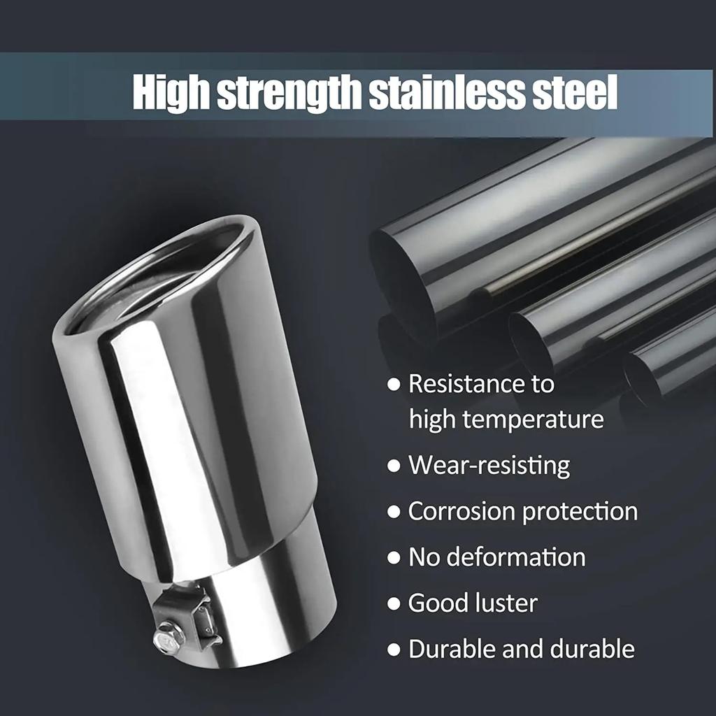 Universale Auto Auto Scarico Silenziatore Punta Tubo Acciaio Inossidabile Finitura Cromata Auto Modificata Coda Posteriore Gola Rivestimento Accessori
