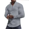 Mens Spring Autumn Plaid Sweatshirt With Stand Collar And Zipper For Casual Wear