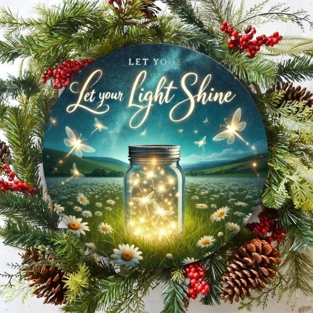 

Iron Wall Art Firefly Hanging Decor Wreath Plaque 20x20