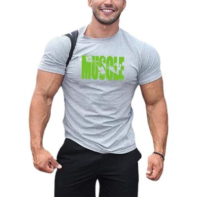 Men's Slim Fit Summer New Muscle Showing Print Leisure Training Outdoor Running Top