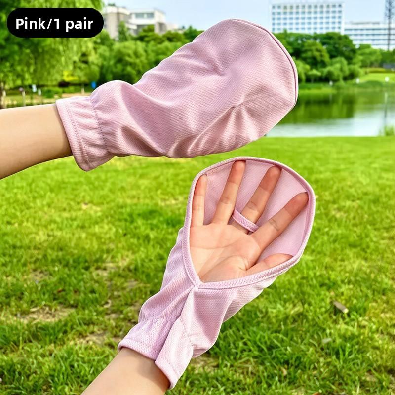 Summer Sun Protection Gloves - Women s Cycling Gloves - Sun Protection Gloves for Driving - Versatile Outdoor Breathable Gloves розовый