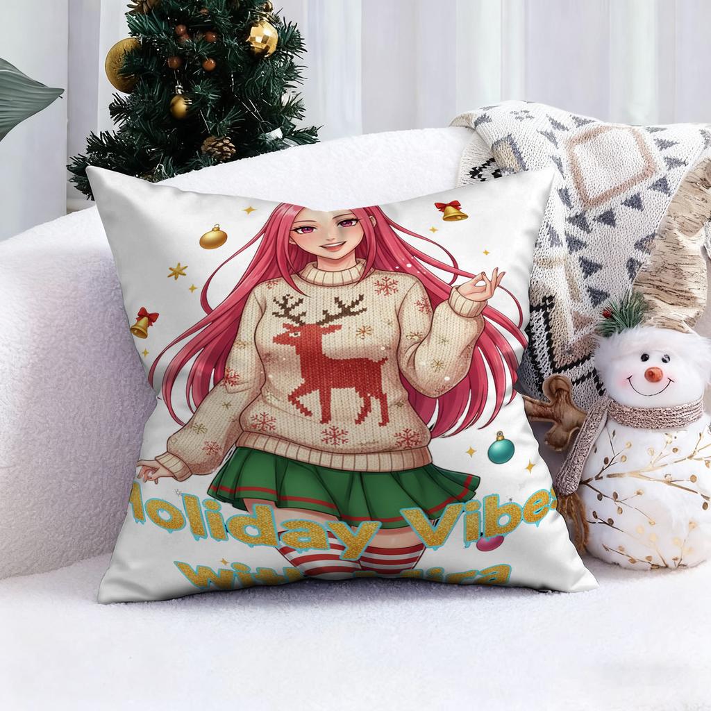 KPop Demon Hunters shines in the Christmas style!Miracle girl image Christmas pillowcase fashion Home Decoration