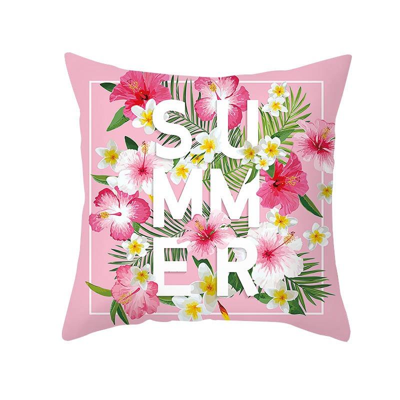 Plant Flower Creative Letter Pattern Printing Cover Car Sofa Cushion Cover Luxury Home Decoration Cushion Cover