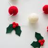 Christmas wool felt Christmas leaves red fruit ball string pull flag bunting suitable for Christmas wall hanging room decoration