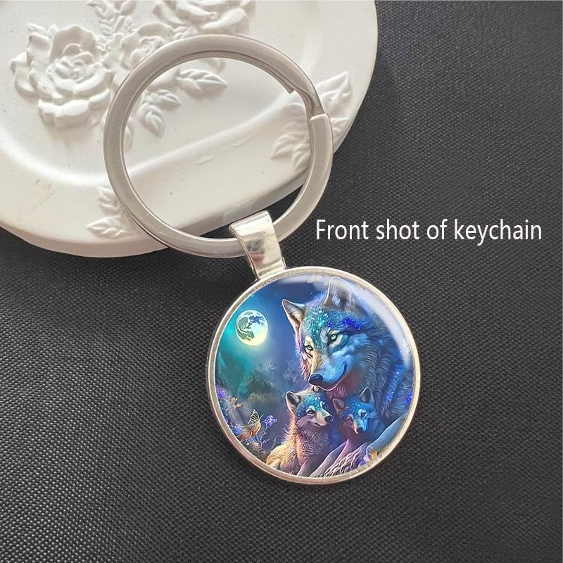 Wolf Wildlife Park Time Gem Keychain & Car Pendant