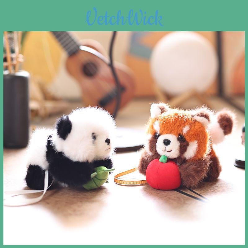 Cute Animal Stuffed Panda And Raccoon Plush With Short Faux Fur For Children