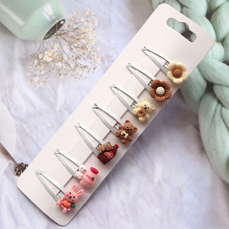 Korean Cartoon Candy Color Hair Clips Set for Girls – Baby BB Clips and Princess Bangs Hair Accessories
