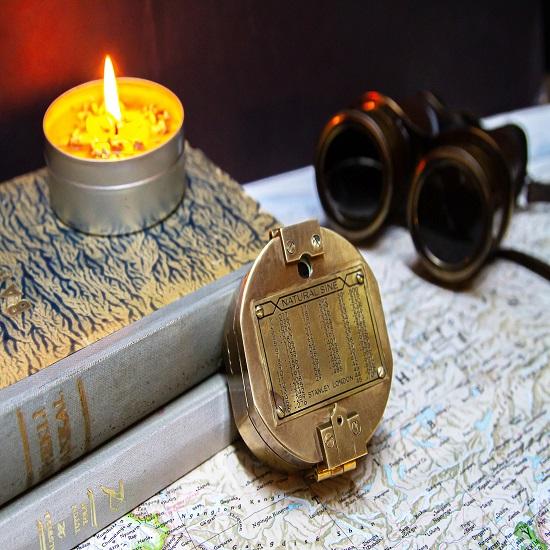 

Brass Sundial, Navigator s Timer, Brass Compass, Gift for Travelers, Nautical Compass