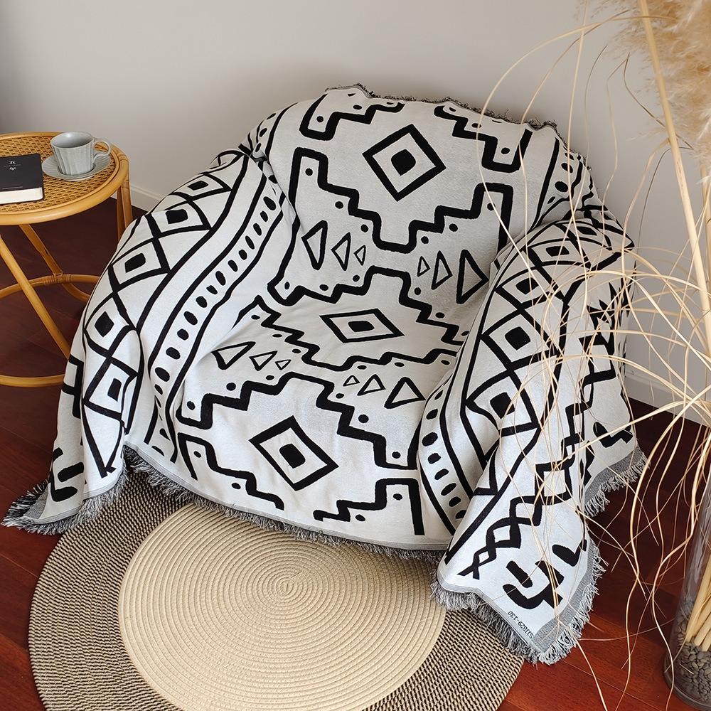 Vintage Farmhouse Sofa Throw Blanket American Style One Piece Couch Cover Chair Protector Cushion for Home