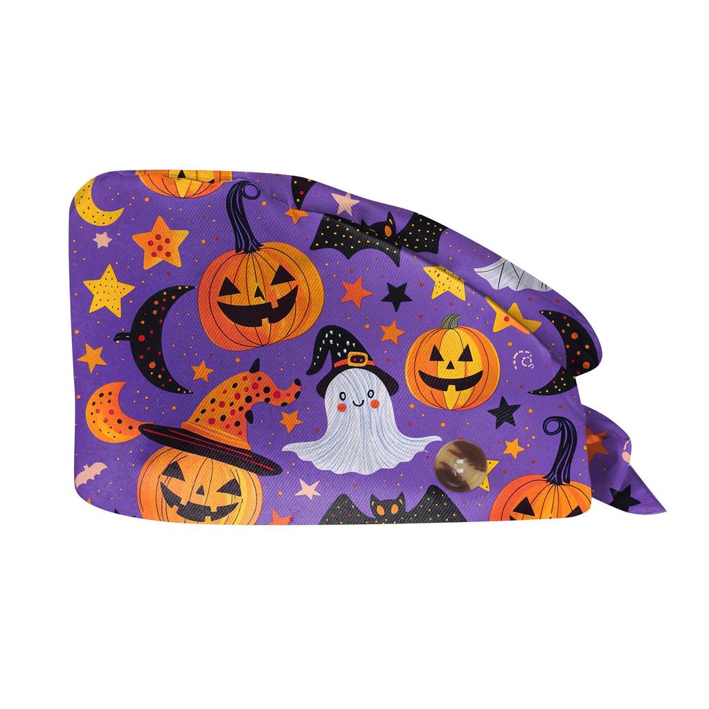 Fashion Halloween Print Work Hat Casual Wash Hat Bag Cap