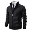 Top tricotat casual pentru bărbați, cu guler înalt și mânecă lungă, cu căldură de catifea, pentru moda de toamnă și iarnă, geacă multifuncțională