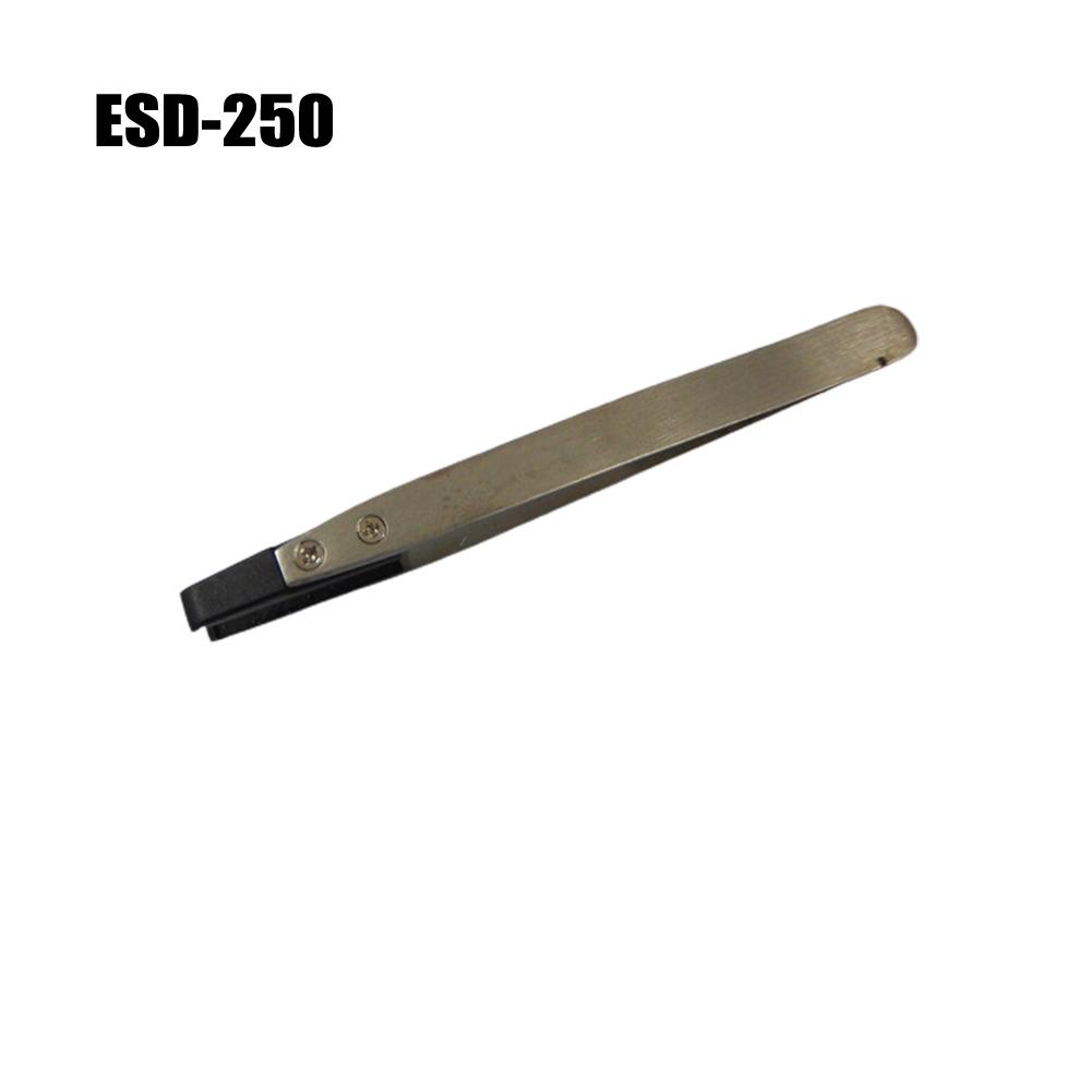 ESD Antistatische Pinzetten 116-130mm Industriepinzetten mit austauschbaren Kohlefaser-Spitzen für präzise elektronische Bauelemente