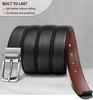 Genuine Leather Reversible Belt for Men Adjustable Waistband Alloy Pin Buckle Dual-Sided Wear Ideal for Jeans Father's Day Gifts