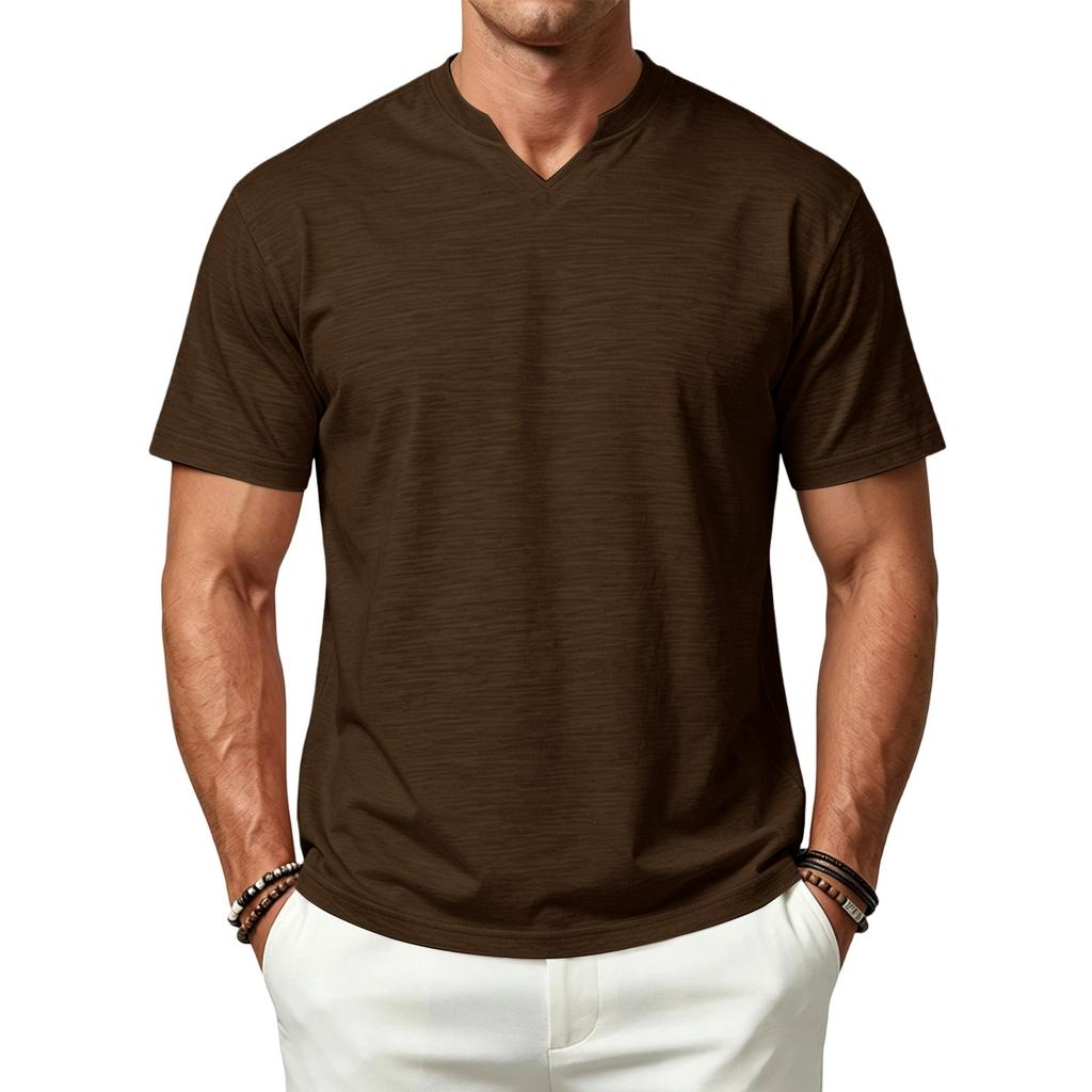 Camiseta de Manga Corta con Cuello en V para Hombre - Transpirable de Secado Rápido, Camiseta de Color, Camiseta Interior Deportiva que Absorbe la Humedad, Corte Casual, Múltiples Colores