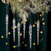 Icicle Ornaments for Christmas Tree 24X Clear Acrylic Icicles Drop Ornaments Crystal Christmas Ornaments for Christmas New Year