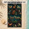 Forest Theme Soft Beach Towel Personalized Custom Name Text Towel Portable for Beach Pool Travel