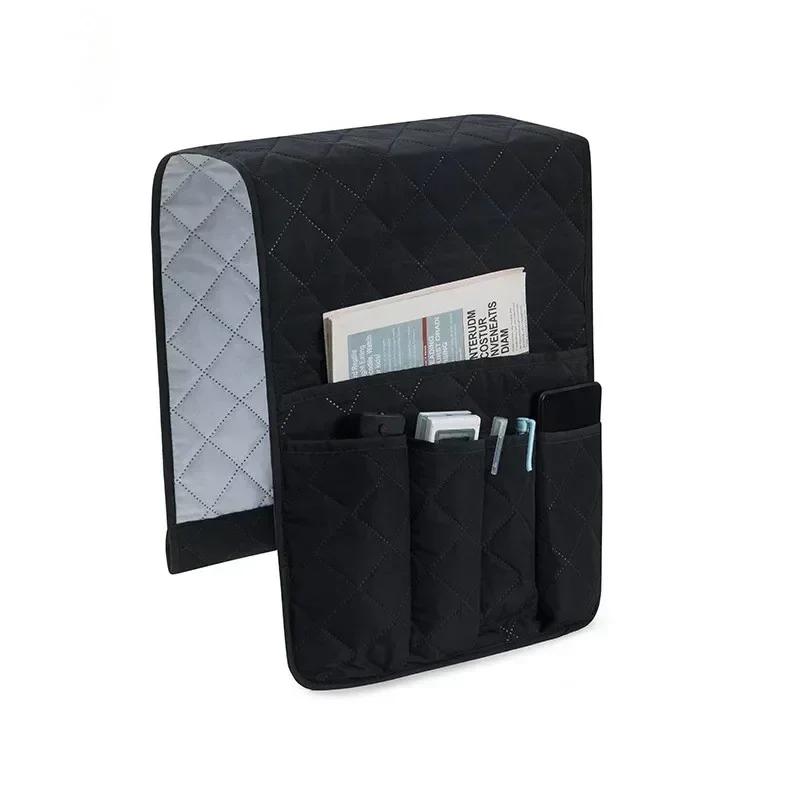 Sofa Armrest Organizer with 5 Pockets and Cup Holder Tray Couch Armchair Hanging Storage Bag for TV Remote Control Cellphone