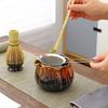 Ceramic Japanese Matcha Tea Ceremony Set with Hundred-Pronged Whisk, Holder, and Brush