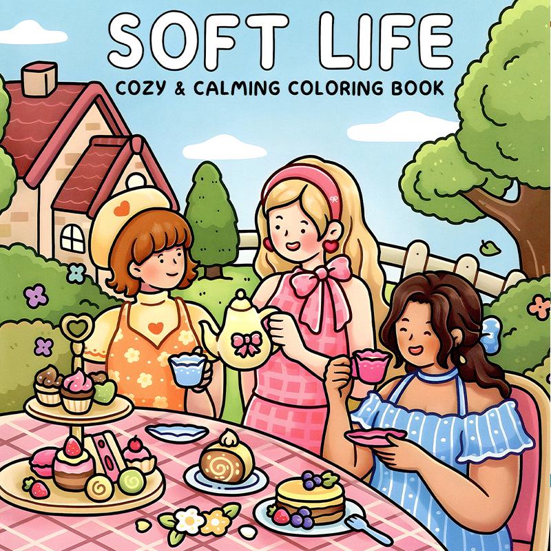 GIRL MOMENTS Children's & Adult Coloring Book: Stress Relief Doodling & Painting
