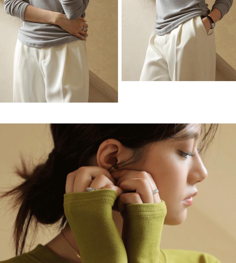 2024 Women's Korean-Style Slim Round Neck Velvet Long-Sleeve T-Shirt for Fall/Winter