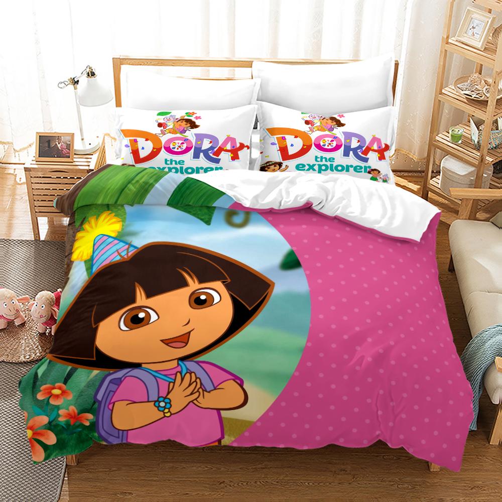 Dora Bettwäsche Kollektionen Kinder Jungen Mädchen Mit Bettwäsche Queen King Full Twin Einzelgröße Neu Anime Kamado Nezo Bettbezug Kollektionen