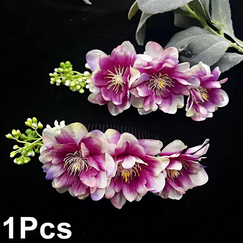 1pc Accessories Hair Side Flower Floral Hair Comb Retro Simulated Bridal Holiday Design
