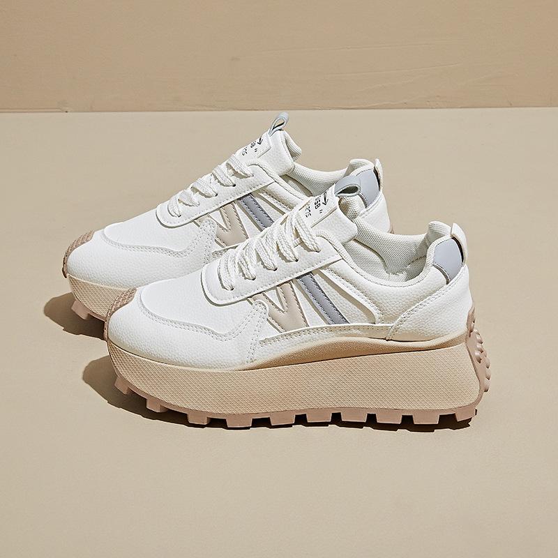 Platform Sneakers Women's Autumn 2026 New Outdoor Non Slip Height Increase Vulcanized Shoes Fashion Lace Up Comfort Casual Shoes